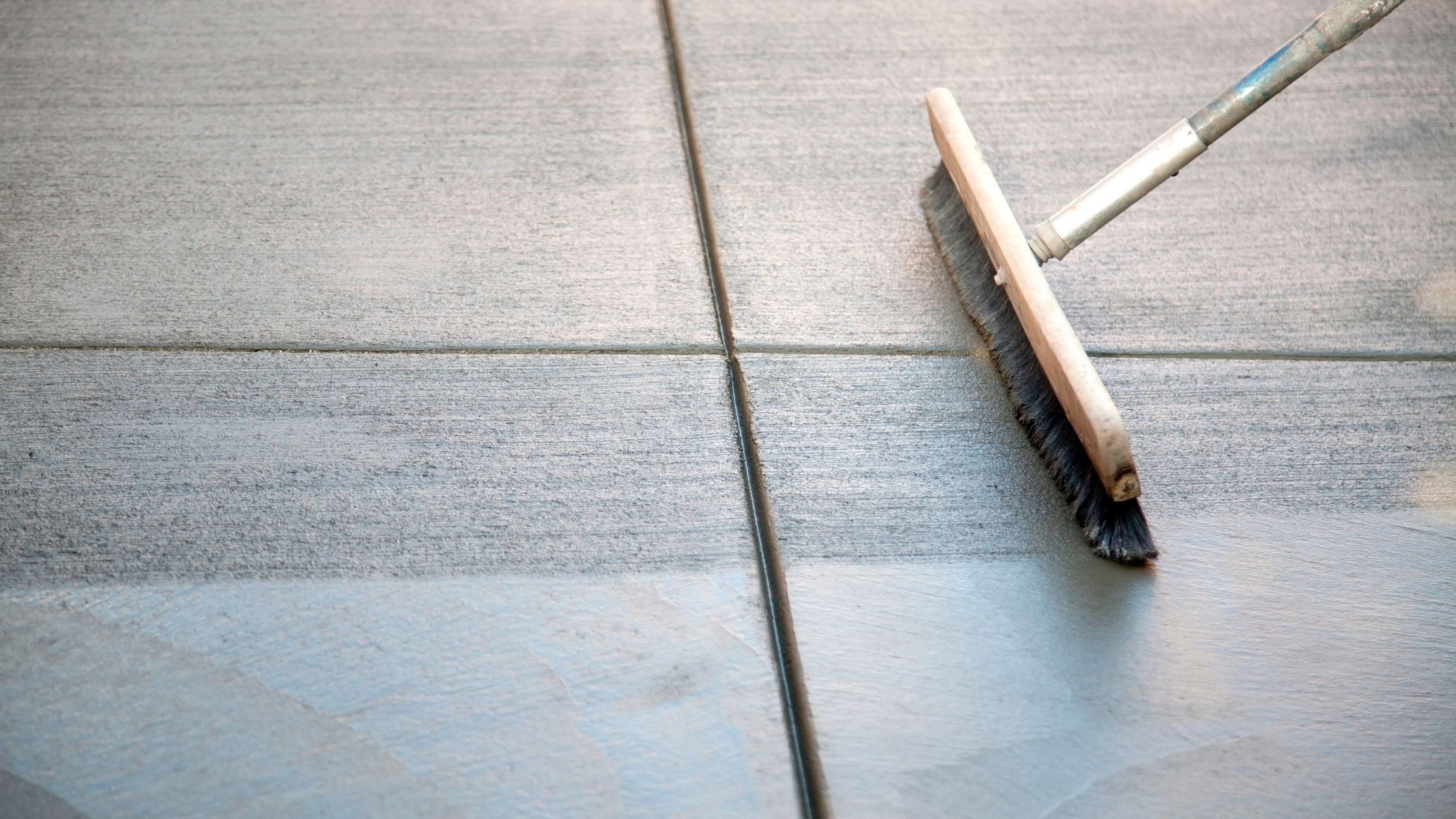 brushed concrete patio