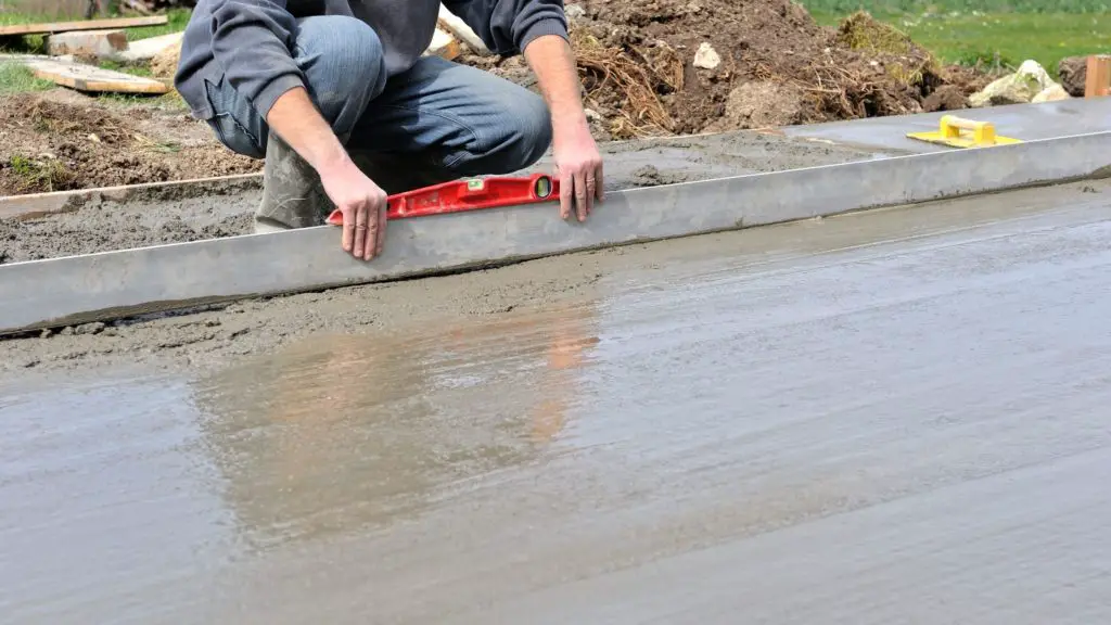 concrete slab over grass